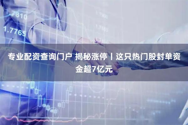 专业配资查询门户 揭秘涨停丨这只热门股封单资金超7亿元
